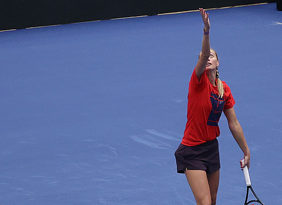 Petra Kvitová na tréninku ped turnajem WTA v Ostrav