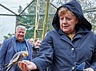 Angela Merkelová navtívila ptaí park v Merlow. (24. záí 2021)