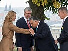 Maarský premiér Viktor Orbán pijel do eska na státní návtvu. Na snímku...