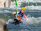 Tereza Fierová bhem vodního slalomu na mistrovství svta v Bratislav.