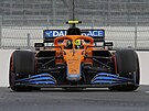 Lando Norris z McLarenu v kvalifikaci na Velkou cenu Ruska v Soi.