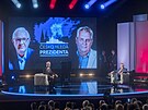 Kandidáti na prezidenta Jií Draho a Milo Zeman v duelu TV Prima (23. ledna...
