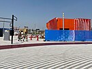Dlníci pracují na stavb výstavit Expo 2020 v Dubaji. (20. záí 2021)