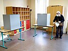 Nmci hlasují v parlamentních volbách v Postupimi. (26. záí 2021)