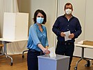 Nmci hlasují v parlamentních volbách, Annalena Baerbocková ze strany Zelených...
