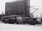 Potky mstsk hromadn dopravy ve Zln (snmek piblin z roku 1947).