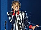 Mick Jaggger z Rolling Stones na zahajovacím koncertu amerického turné No...