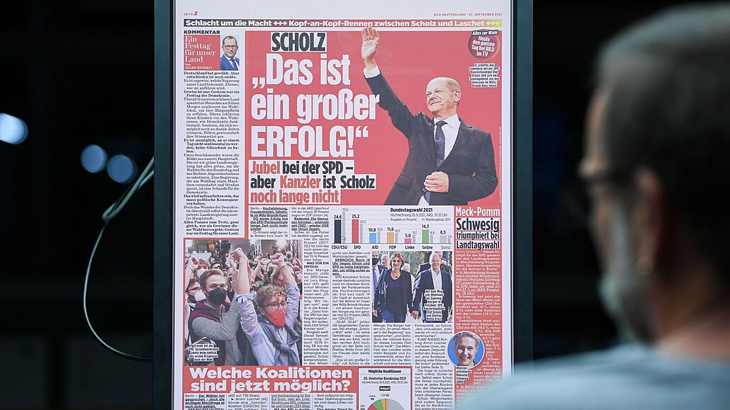 Stránka titného vydání deníku Bild ukazuje vdce sociálndemokratické strany...