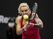 Tereza Martincová v osmifinále turnaje v Ostravě.