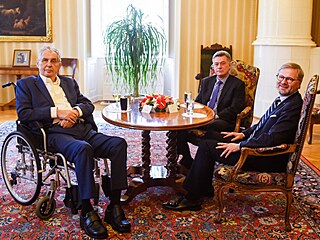Prezident Miloš Zeman přijal v Lánech šéfa ODS Petra Fialu s jeho...