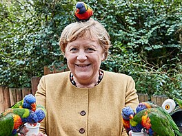 Angela Merkelová navštívila ptačí park v Marlow. (24. září 2021)