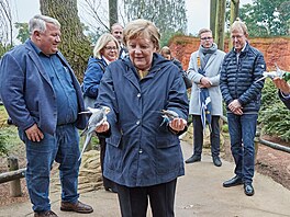 Angela Merkelová navštívila ptačí park v Marlow. (24. září 2021)