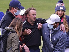 Tom Felton zkolaboval na golfovém turnaji. (Sheboygan, 23. záí 2021)