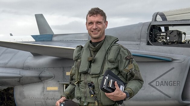 Podplukovnk Michal Dank naltal na sthace Gripen u dva tisce hodin. (23. z 2021)