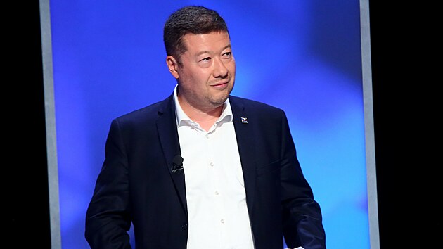 Tomio Okamura v předvolební debatě Česko hledá premiéra. (26. září 2021)