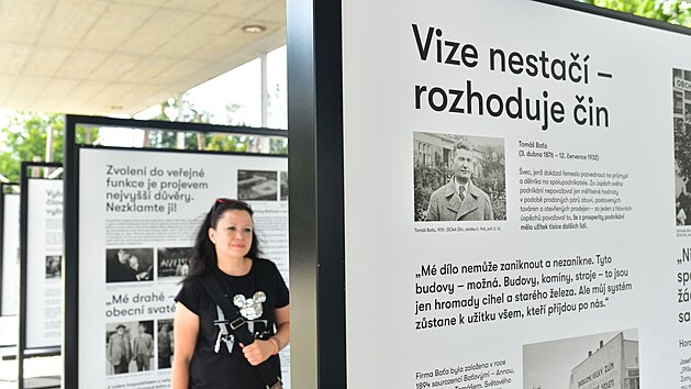 Open air výstava o Tomáši Baťovi bude ve Zlíně k vidění do konce září (srpen 2021).