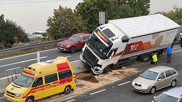 Nehoda kamionu na dálnici D1 na pražském Spořilově zneprůjezdnila ve středu směr do Prahy.