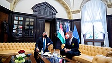 Hungarian Prime Minister Viktor Orbán and Czech Prime Minister Andrej Babiš in Kramářov, Prague ...