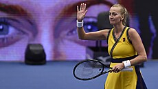 Petra Kvitová slaví postup do tvrtfinále turnaje v Ostrav.