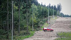 Liberec, Je�t�d, 21. 9. 2021: Nové osv�tlení na sjezdovce Skalka