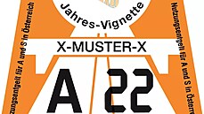 Rakouská dálniční známka pro rok 2022