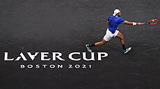 Matteo Berrettini z týmu Evropy v zápase Laver Cupu v Bostonu