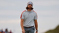 Tommy Fleetwood z Evropy nevypadá bhem druhého dne Ryder Cupu optimisticky.