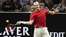 John Isner ze svtového výbru bhem utkání Laver Cupu