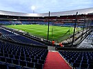 Pohled na vnitek stadionu De Kuip, kde hraje domácí utkání Feyenoord Rotterdam.