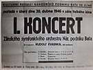 Plakt, kter zval na zahajovac koncert zlnskho symfonickho orchestru, na...