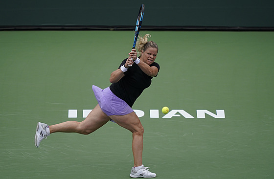 Kim Clijstersová v utkání proti Kateřině Siniakové.
