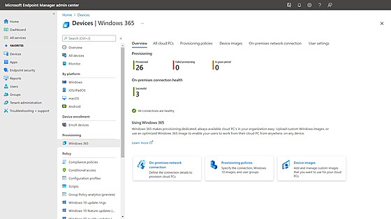 Windows 365 pracuje na službě Azure Virtual Desktop