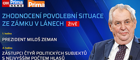 Prezident Milo Zeman okomentuje povolební vývoj v Partii Terezie Tománkové