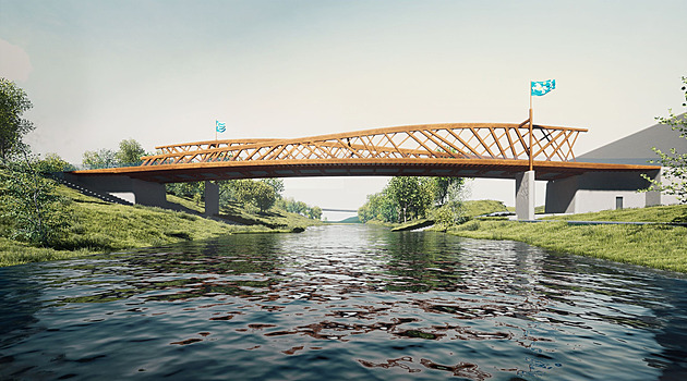 Nový most nahradí starý silniní most pes eku Ostravici Na Karolin. Po...