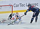 Utkání 12. kola hokejové extraligy: Bílí Tygi Liberec - HC Sparta Praha. Jakub...