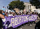 Pochod za enská práva na potrat ve Washingtonu. (2. íjna 2021)