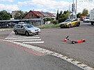 Nehoda elektrokolobky a osobnho auta v Hradci Krlov. (30. 9. 2021)