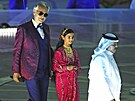 Italský tenorista Andrea Bocelli na slavnostním zahájení výstavy Expo 2020 v...