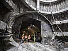 Geologický przkum v budovaném tunelu metra D v ulici Na stri. (23. záí 2021)