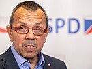 Jaroslav Foldyna z volebního tábu hnutí SPD (9. íjna 2021)