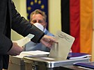 Nmci hlasují v parlamentních volbách v Berlín. (26. záí 2021)