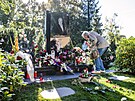 Hrob Karla Gotta na hbitov na praských Malvazinkách (1. íjna 2021)