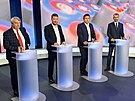 Závrená debata lídr politických stran na TV Nova. Zleva Votch Filip (KSM),...