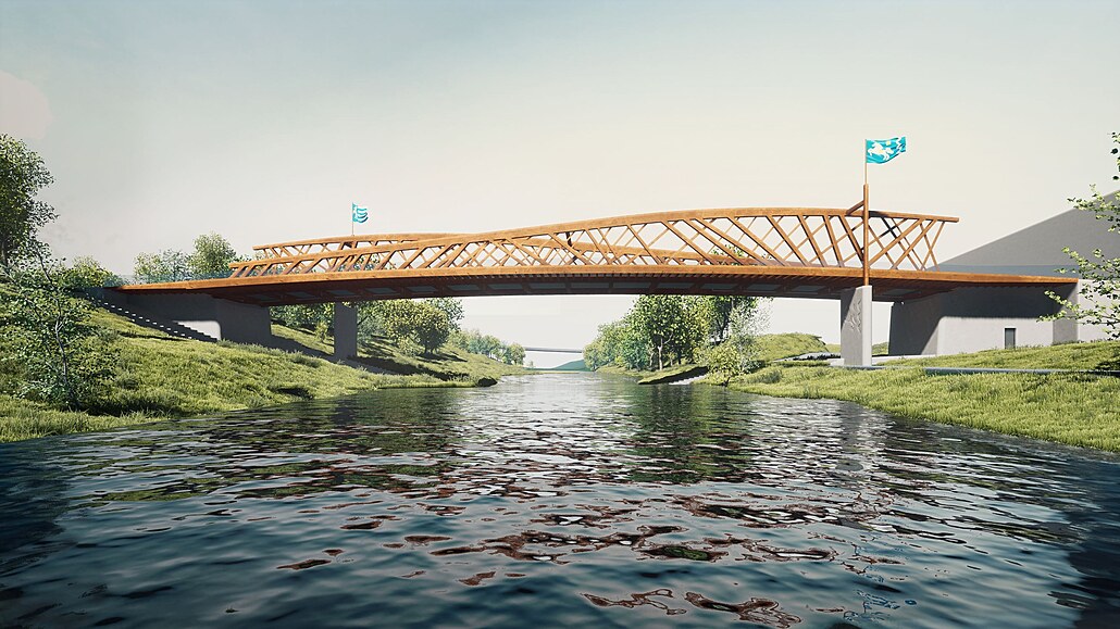 Nový most nahradí starý silniční most přes řeku Ostravici Na Karolině. Po...