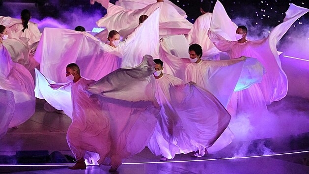 Taneční vystoupení na zahájení Expa 2020 v Dubaji (1. října 2021)