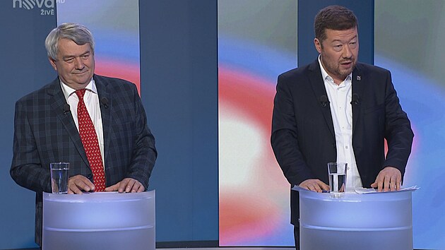 TV Nova v podveer odvyslala prvn kolo posledn televizn debaty. Stli proti sob za SPD Tomio Okamura, Jan Hamek za SSD, Vojtch Filip z KSM a Rbert lachta za Psahu. (7. jen 2021)