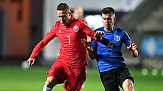 Ar�om Bykov z B�loruska (vlevo) a  Mattias Kait z Estonska.
