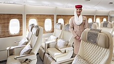 Prémiová turistická třída v letadlech Emirates.