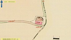 Cihelna na map stabilního katastru 1838.