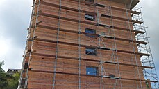 Opravy oplátní Labských bud v Krkonoích (1. íjna 2021)